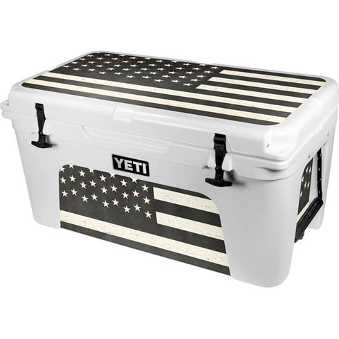 Black & White USA Flag YETI Tundra 65 Hard Cooler Skin